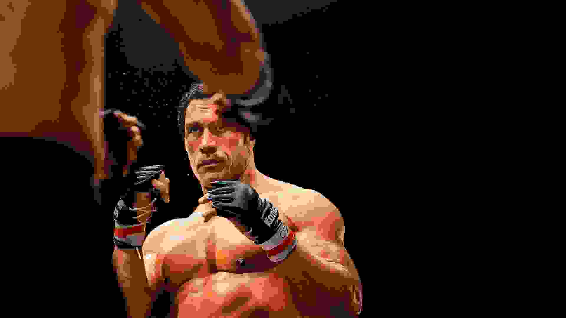 دواین جانسون راک در حال مبارزه هنرهای رزمی ترکیبی روی پوستر فیلم ماشین کوبنده به کارگردانی بنی سفدی