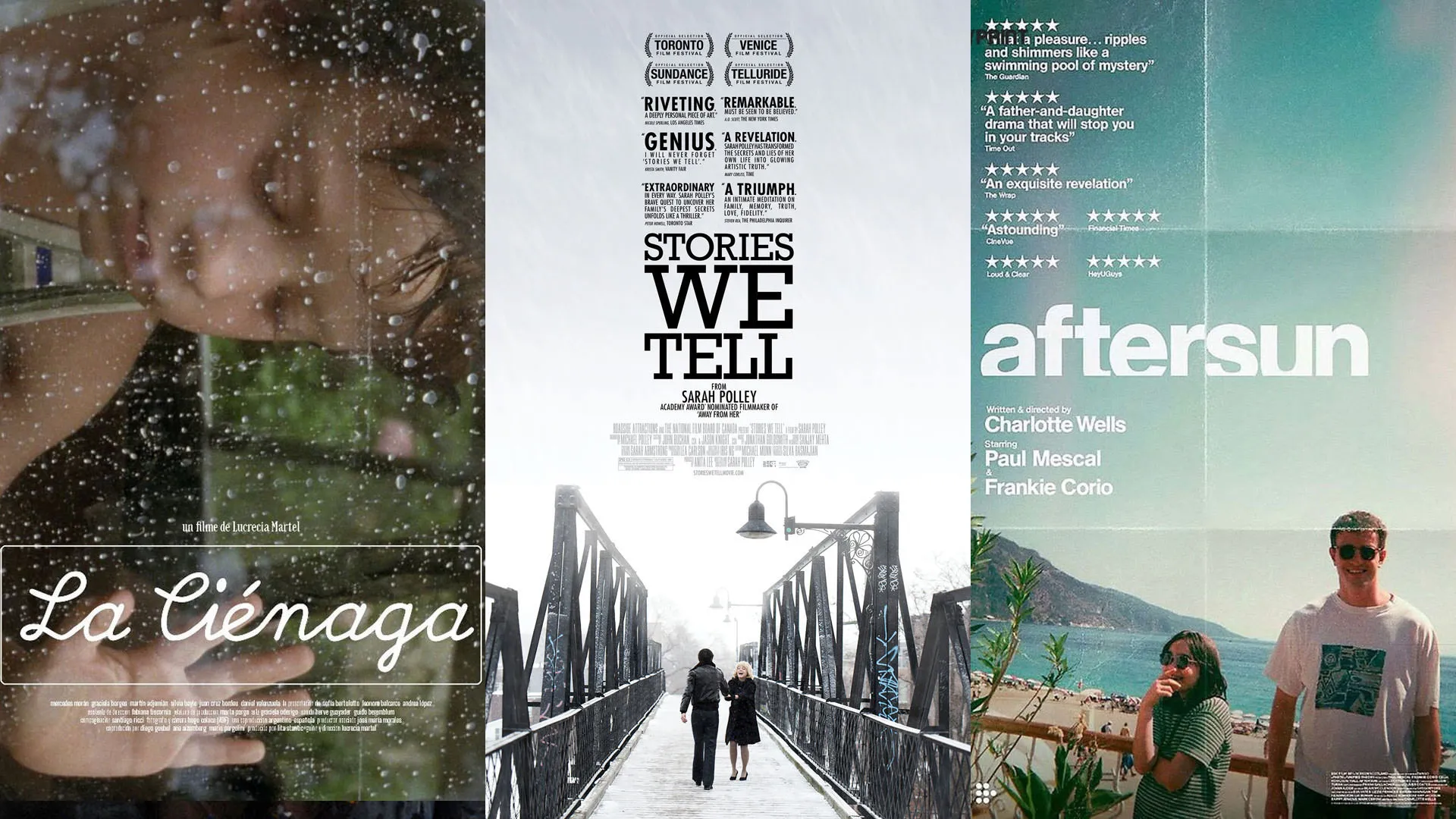 پوسترهای فیلم‌های پس از آفتاب به کارگردانی شارلوت ولز، داستان‌هایی که می‌گوییم به کارگردانی سارا پلی و باتلاق به کارگردانی لوکرسیا مارتل