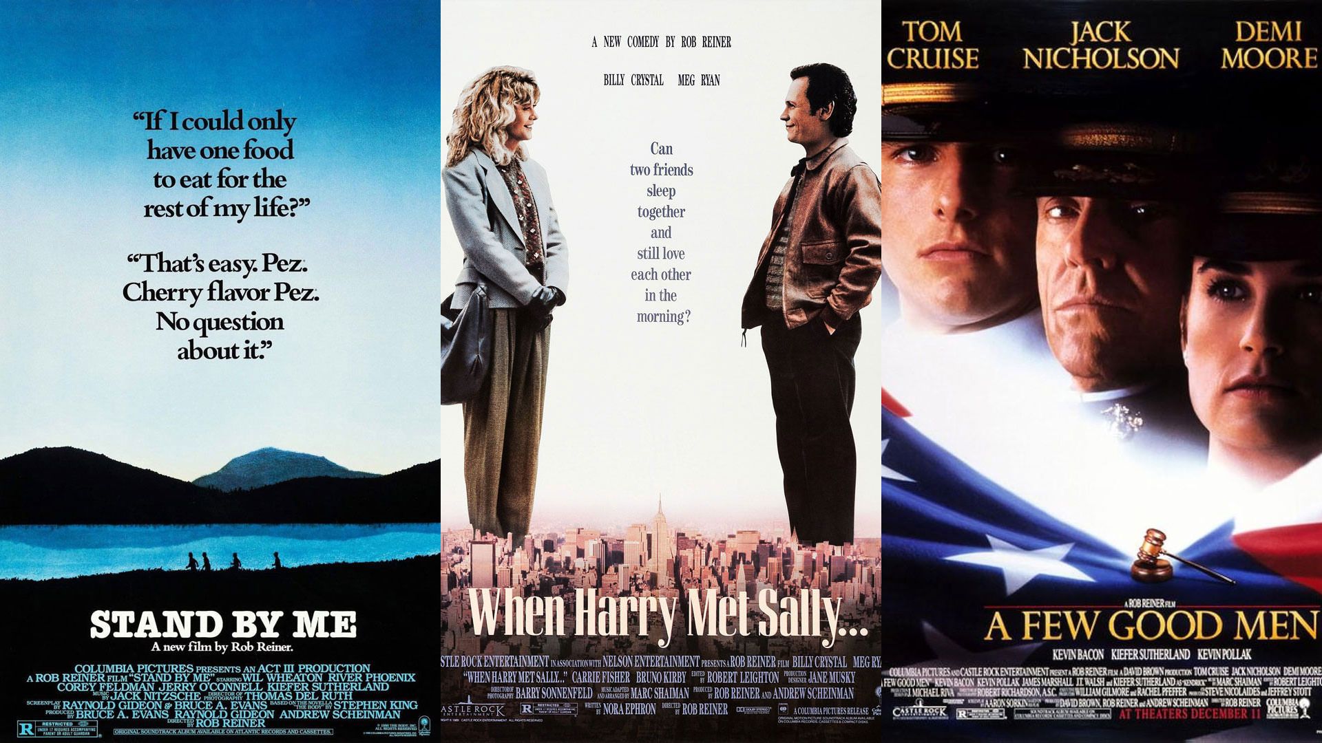 پوسترهای فیلم‌های چند مرد خوب، وقتی هری سالی را ملاقات کرد و کنارم بمان راب راینر