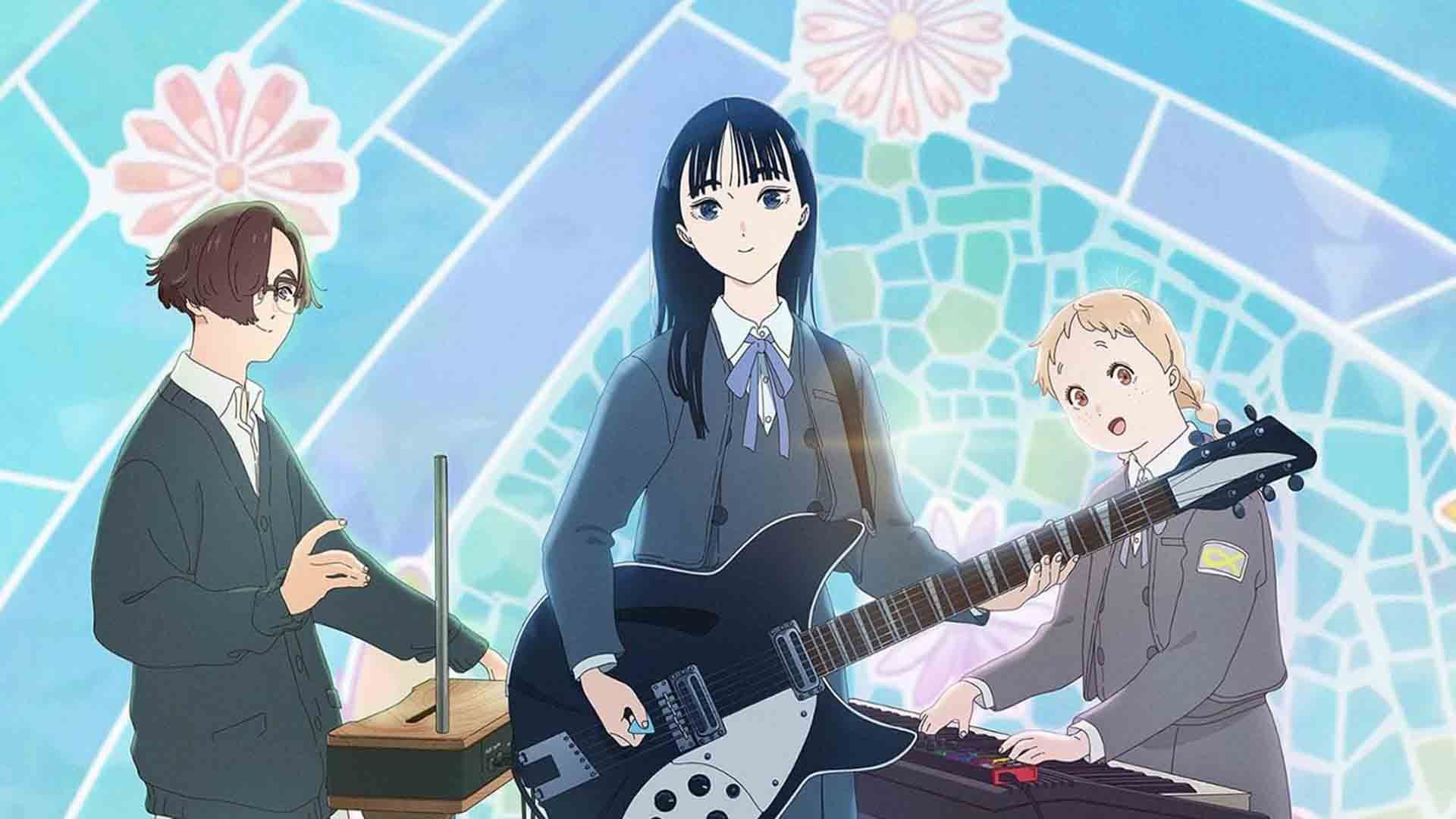 کاراکترهای اصلی انیمه The Colors Within در حال نواختن