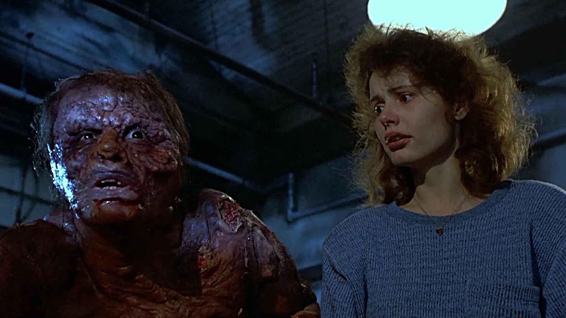 جینا دیویس و جف گلدبلوم در فیلم The Fly