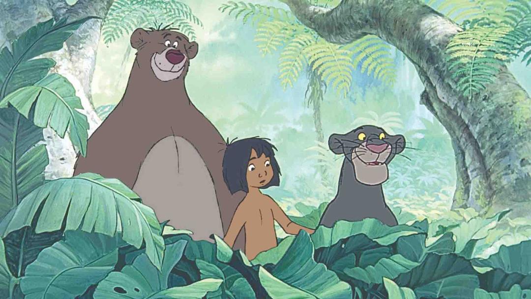 شخصیت موگلی با بالو و باگیرا در انیمیشن The Jungle Book