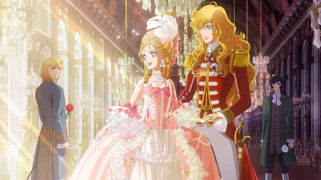 سه شخصیت اصلی انیمه The Rose of Versailles در کنار