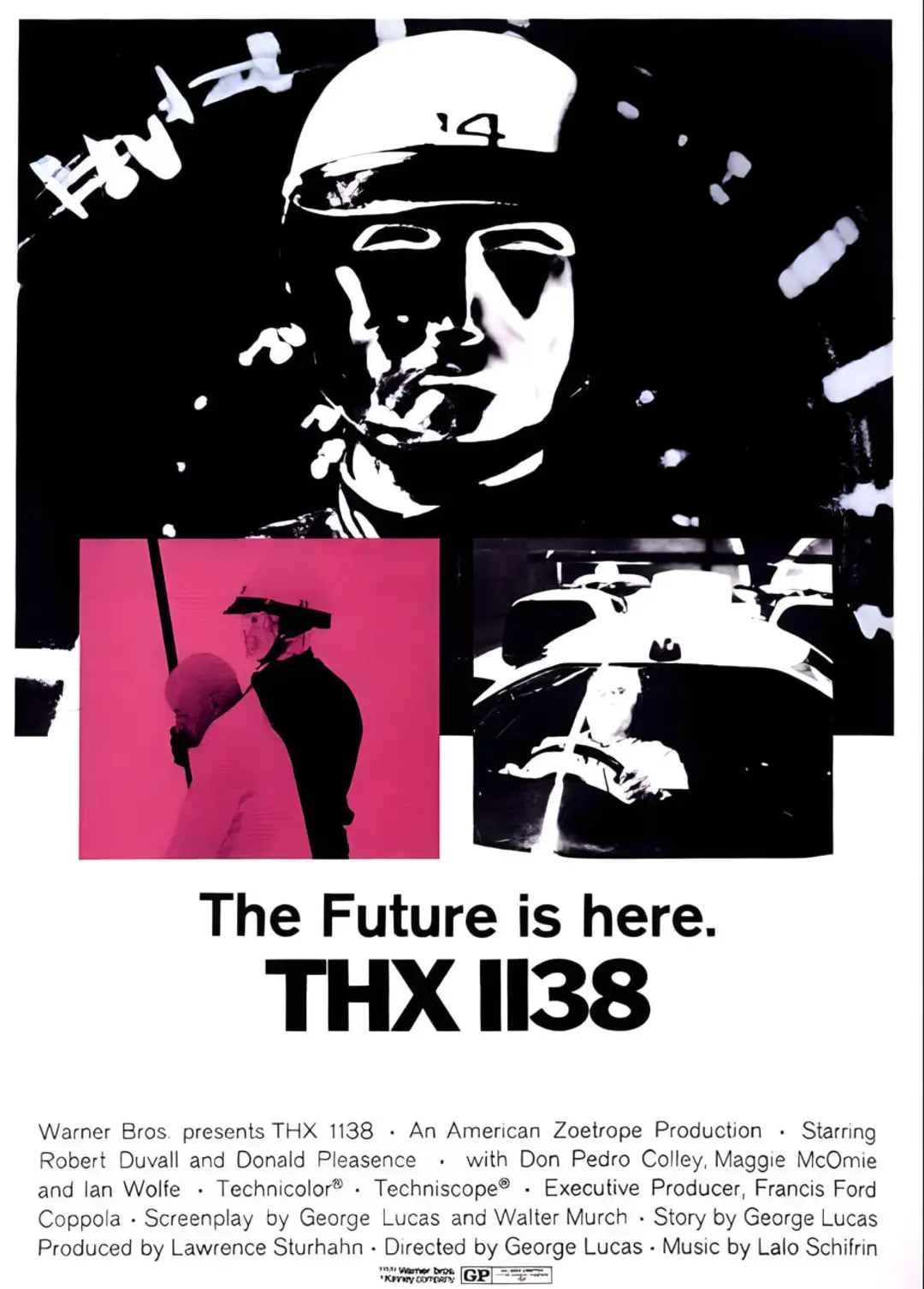 پوستر فیلم علمی تخیلی THX 1138 (THX 1138) با تصاویر سیاه و سفید