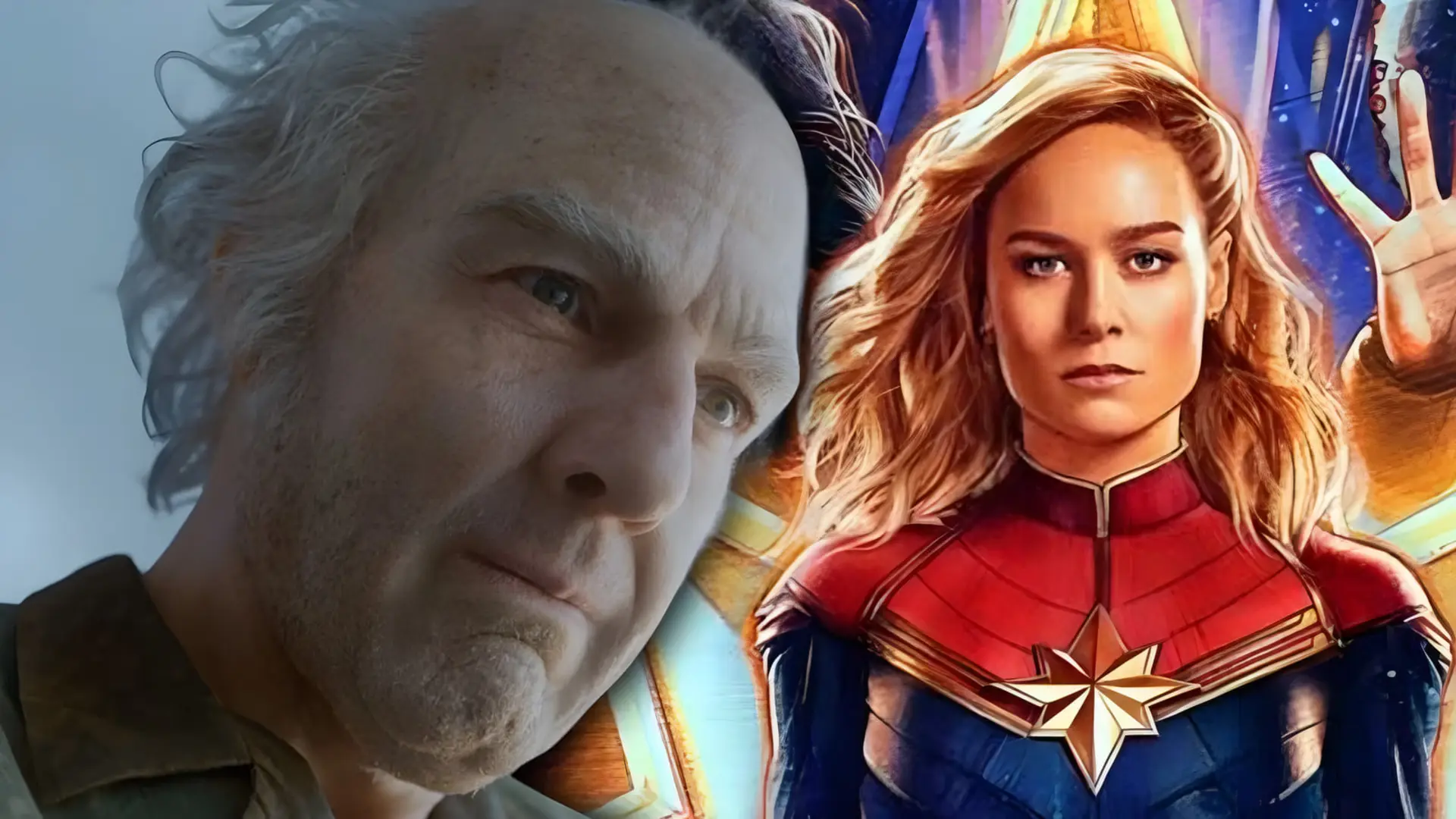 چهره تام کروز (Tom Cruise) در کنار شخصیت کاپیتان مارول (Captain Marvel)