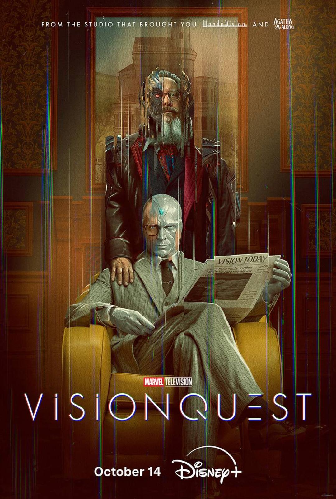 شخصیت‌های ویژن (Vision) و اولتران (Ultron) در پوستر سریال VisionQuest