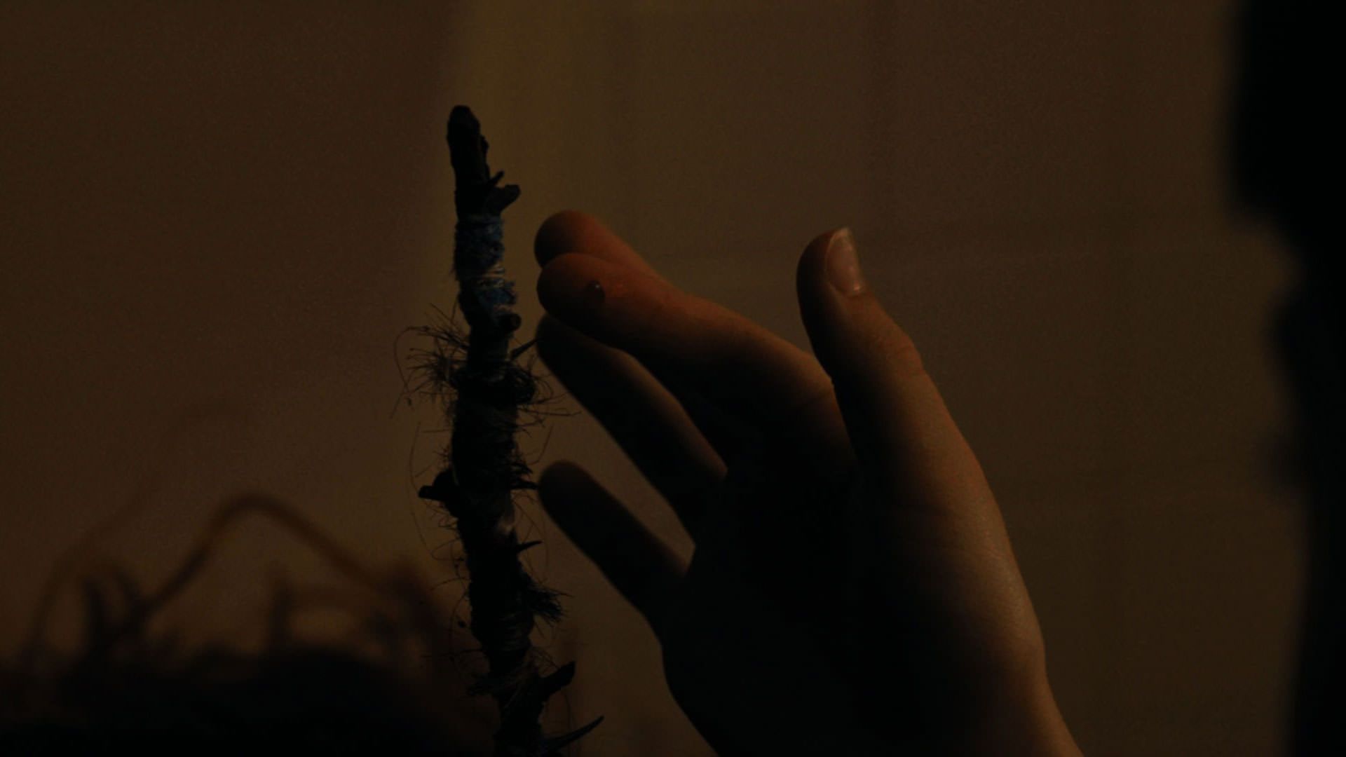 دست یک کودک با سر تیز یک شاخه زخمی شده است در نمایی از فیلم سلاح ها به کارگردانی زک کرگر