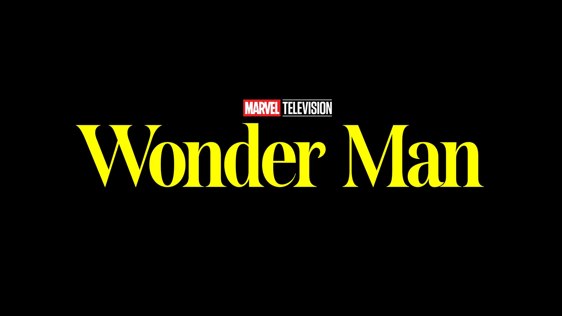 لوگوی سریال Wonder Man از مارول روی یک صفحه مشکی